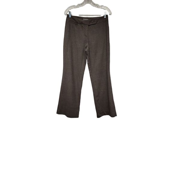 Banana Republic Wide Leg Flat Front Pants Women's Wool Blend Stretch Brown 6 - Picture 1 of 5